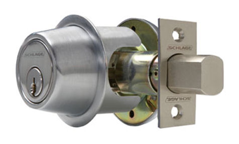 Double Lock Cylinder Security Door Lock on Both Side Silver for Wood Doors