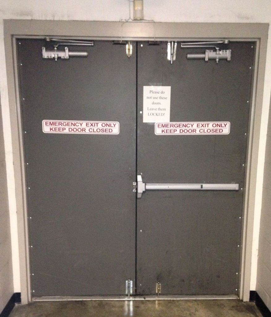 Egress Door with Surface Bolts