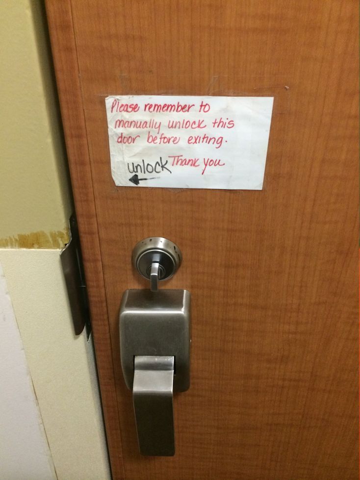 I was never sure whether this bathroom door was actually locked.
