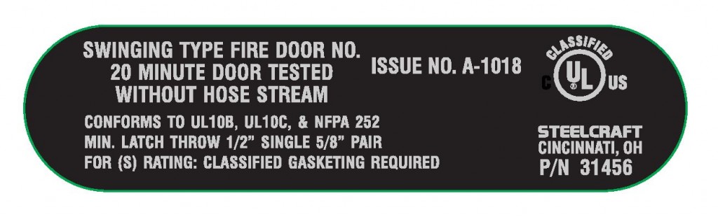 There are several different types of doors that could be described as “smoke doors,” such as doors in smoke partitions and smoke barriers, corridor doors in health care facilities, smoke and draft control doors, and doors in exit enclosures. Some of these doors are required to be fire door assemblies, others do not require a fire door label.