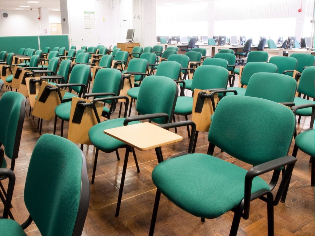 Classroom with Green Chairs