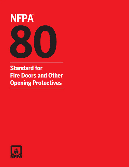 NFPA 80 - Standard for Fire Doors and Other Opening Protectives is the standard that includes detailed information about fire door assemblies.  This standard is referenced by the model codes, in addition to the information that is included in the codes with regard to fire doors.  The model codes mandate the locations where fire doors are required, and the amount of protection the opening protectives must provide, and NFPA 80 includes more specific information about the construction, testing, and maintenance requirements pertaining to the fire door assemblies.