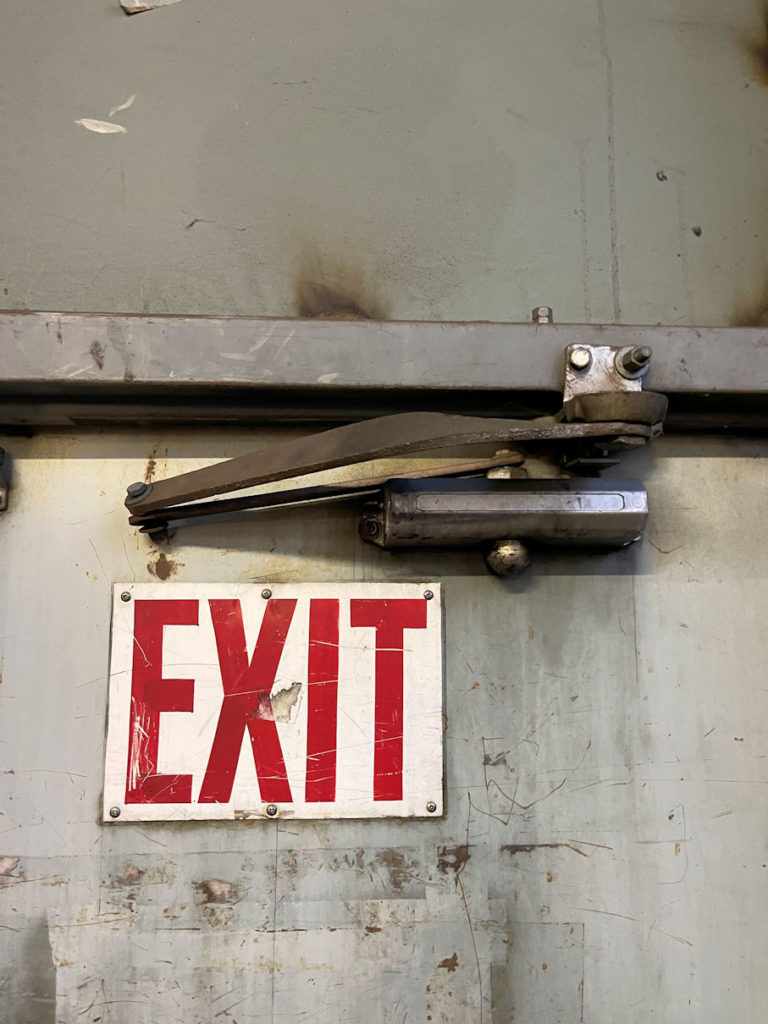 cracking exit sign