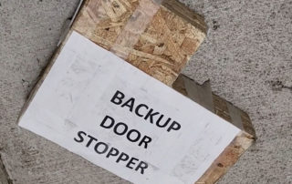 Photo of a makeshift door stop