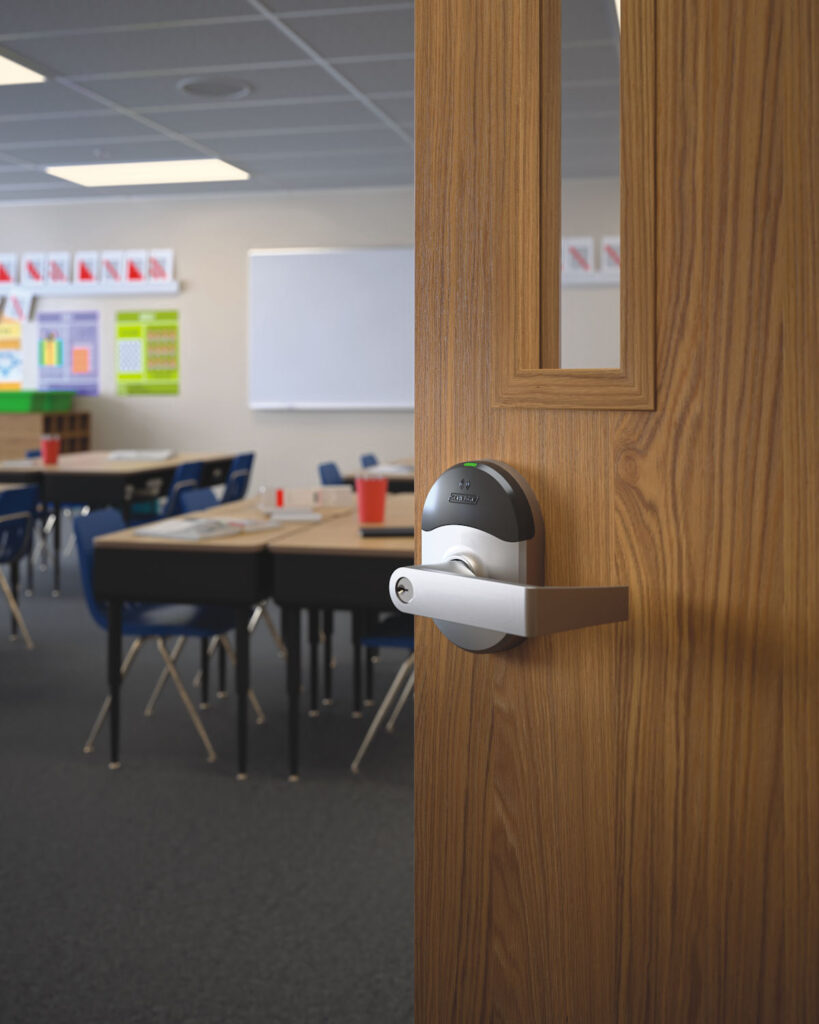 lock on a classroom door