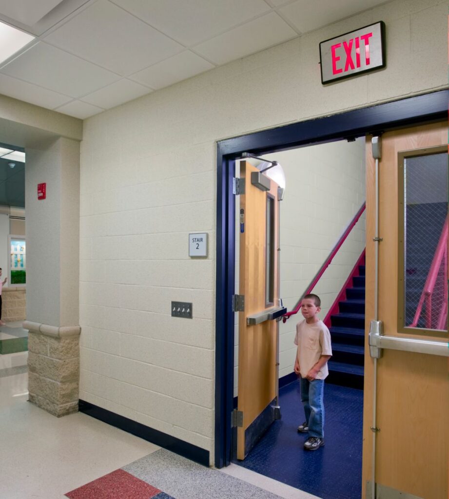 stairwell door in a school