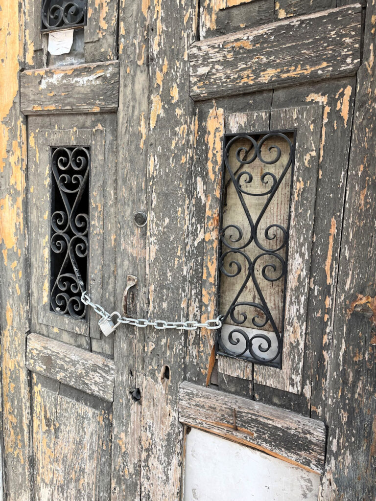 Padlocked door in La Ciudad De Aguascalientes