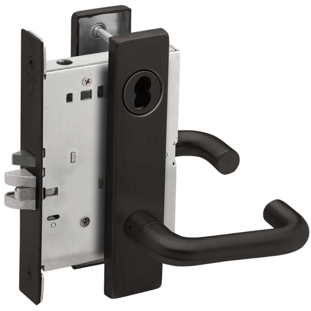 Matte Black door handle and lock