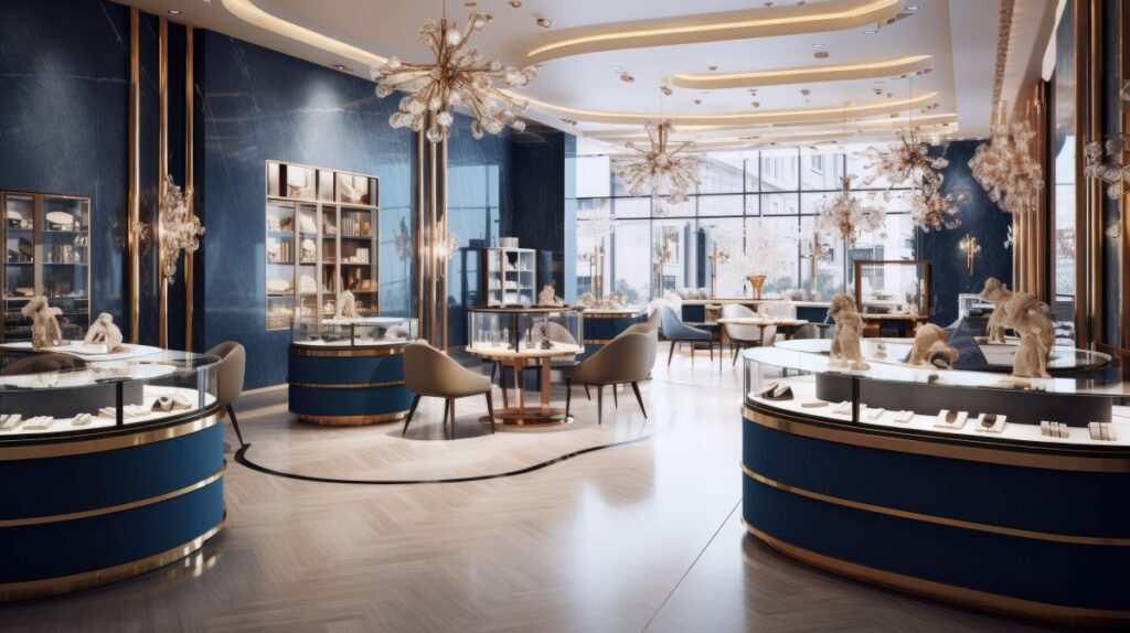 Fancy jewelry store interior