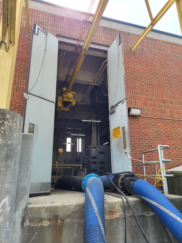 Today's Wordless Wednesday photo, taken of a pair of fire doors in a wastewater treatment pump station and sent to me by Macan Deve Engineers, is a classic!