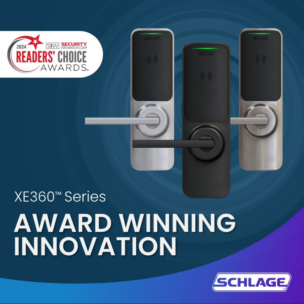 The Schlage XE360TM Series has been named the top product in the SecurityInfoWatch.com Readers' Choice Product Award in the Door Hardware & Locks category!