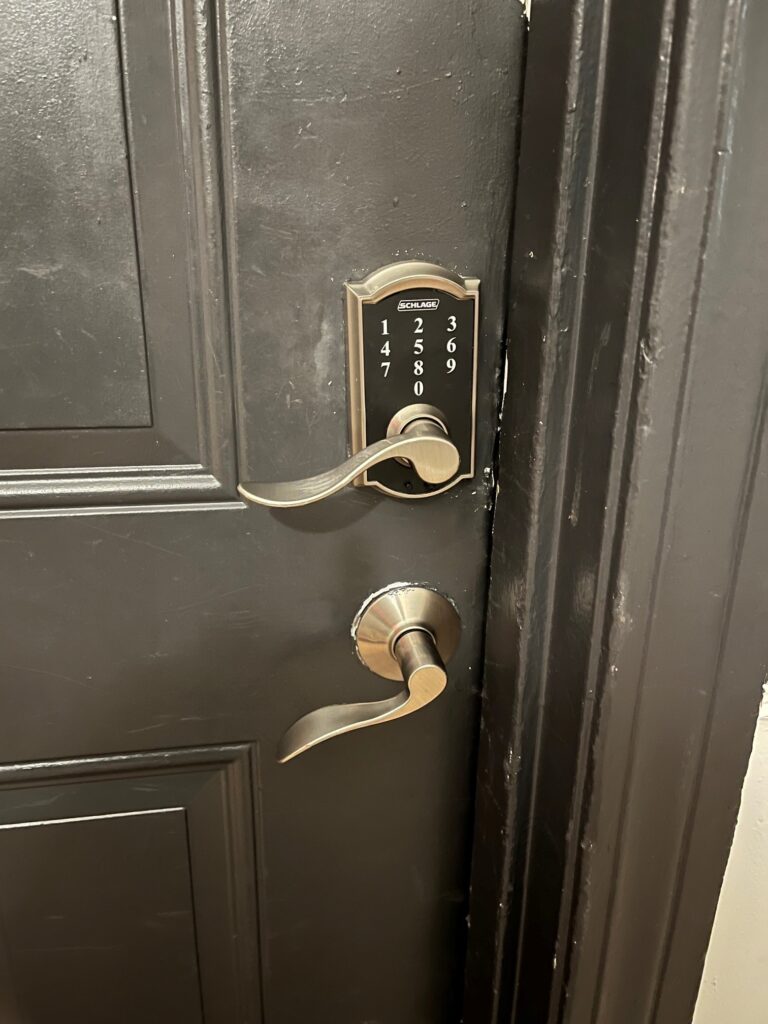 On a residential dwelling unit or sleeping unit, is there a limit to the number of security devices (night latches, dead bolts, security chains, etc.) that can be installed along with the latchset/lockset? 