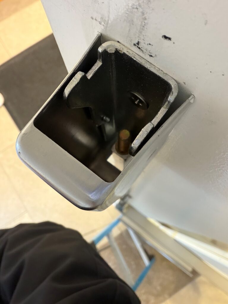 Imagine walking up to a pair of fire doors that are not closing and latching properly.  You climb the ladder to check the closer, look down into the latch case cover and see...nothing.