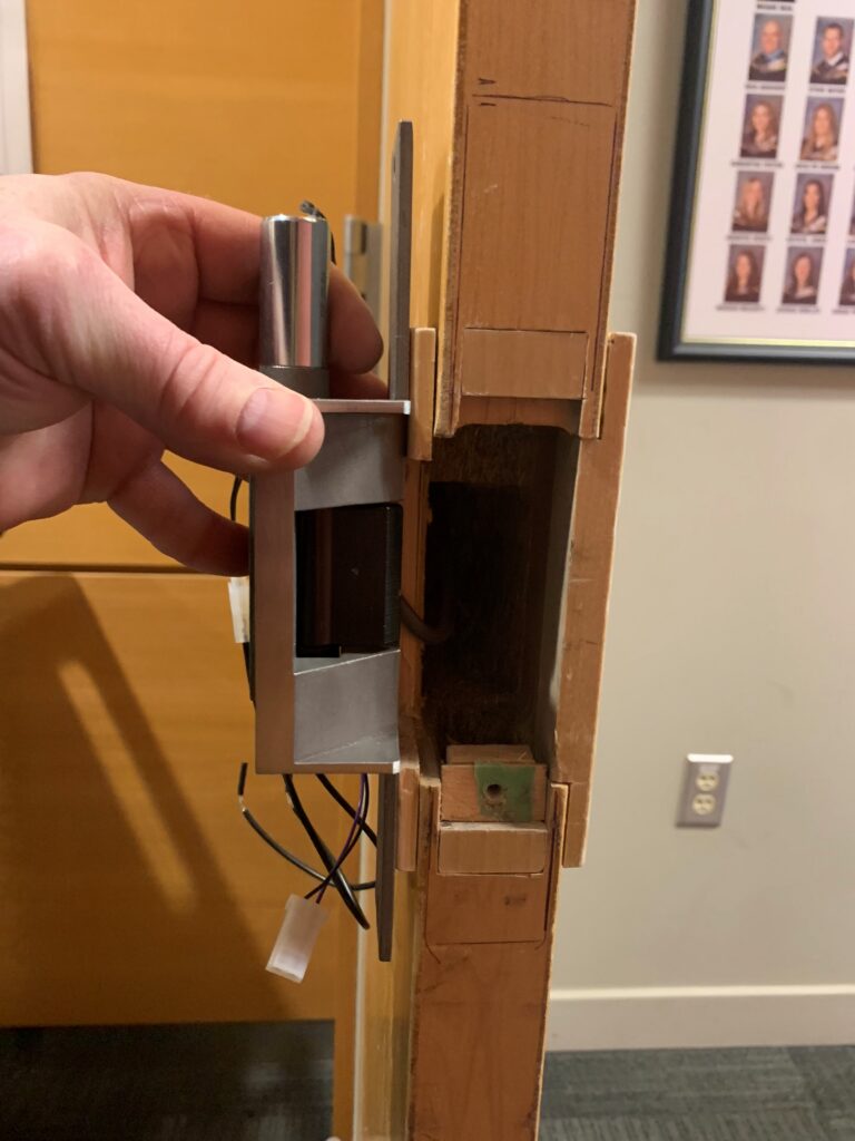 Today's Fixed-it Friday photos were sent by Keith Krienke of the University of Calgary (his team was not responsible!).  At some point I think it's a better idea to replace the door!