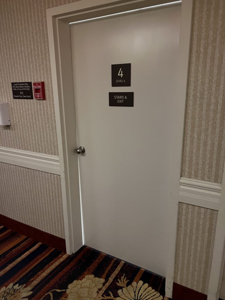 Nikolaus Wegner sent me today's Wordless Wednesday photo of a hotel fire door that looks like it has some clearance issues.  There's more info in the linked Decoded article.