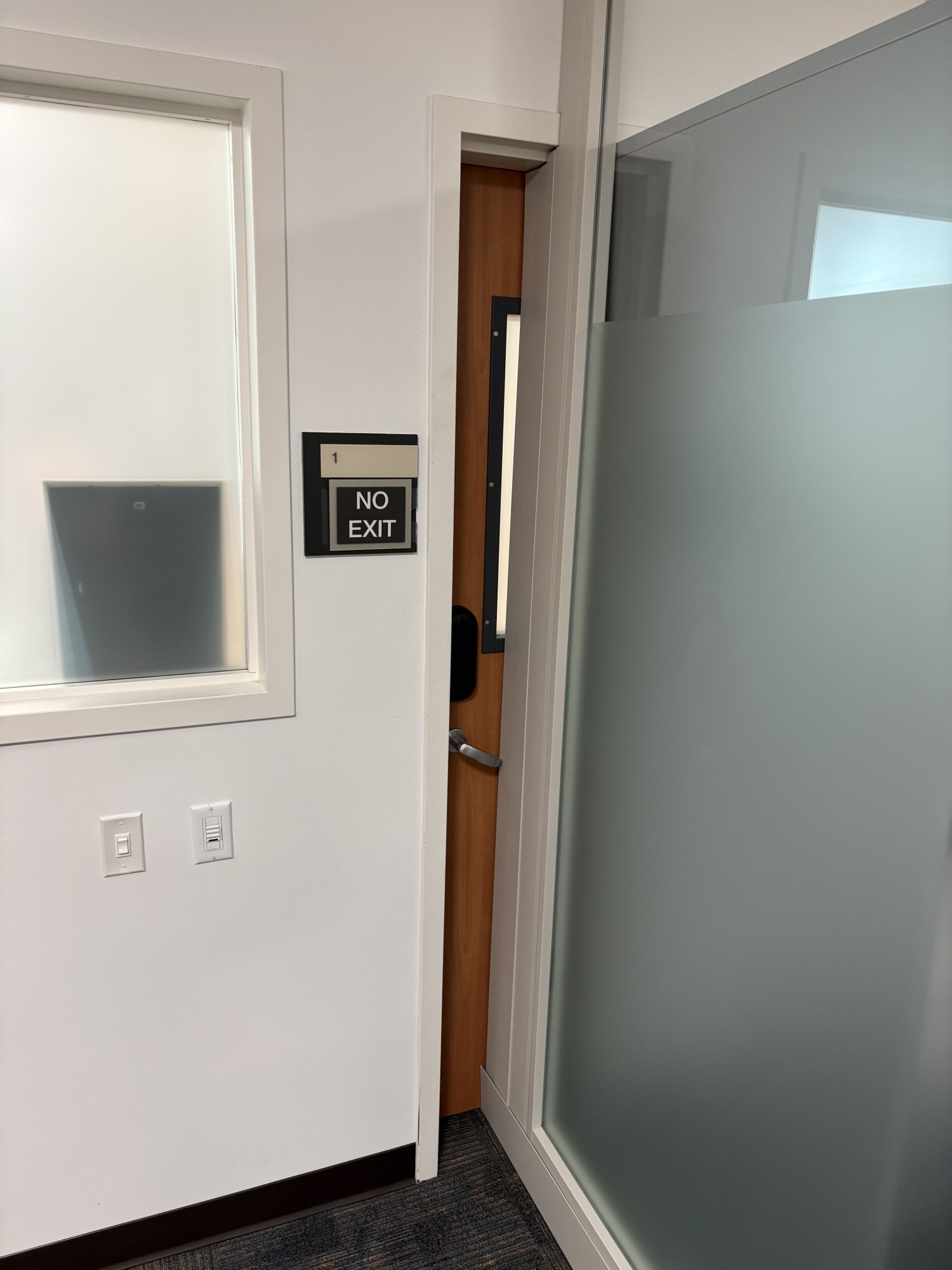 Exit blocked by wall divider